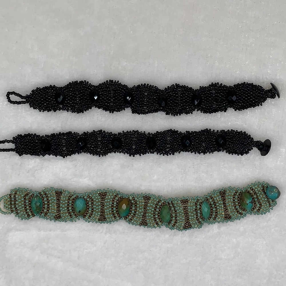 3 beaded bracelets